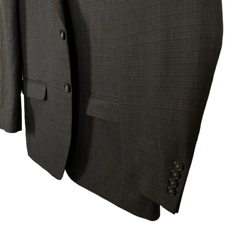 Chaps Mens Brown Plaid Suit Jacket Blazer Sport Coat 2 Button Business 42R